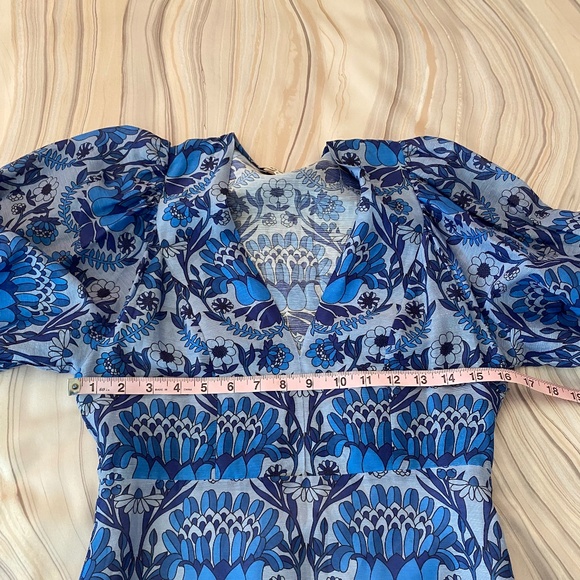 NEW! Sandro Linen Blend Mini Dress 3/4 Sleeves Blue Size 36 (or Small) - $520 - Picture 11 of 16